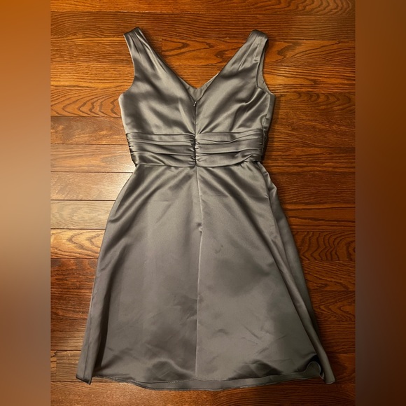 David's Bridal Charcoal Backless Dress - Picture 1 of 4